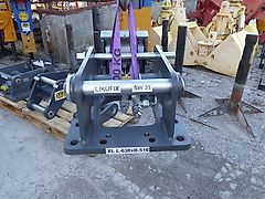 Liebherr - SW-Adapterplatte SW 33 Likufix original 2 Leitungen - bestückt für HH/ PU - Bohrbild auf Kundenanfrage - SW-Identmaße: 60-330-400-330-60 - Bagger: 8t-25t