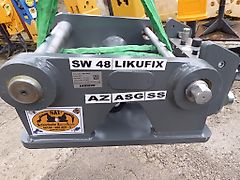 Liebherr - SW-Adapterplatte SW 48 Likufix, 4 Leitungen - bestückt für AZ, ASG, SS - Bohrbild auf Kundenanfrage - SW-Identmaße: 70-480-420-480-70 - Bagger: 14t-34,5t